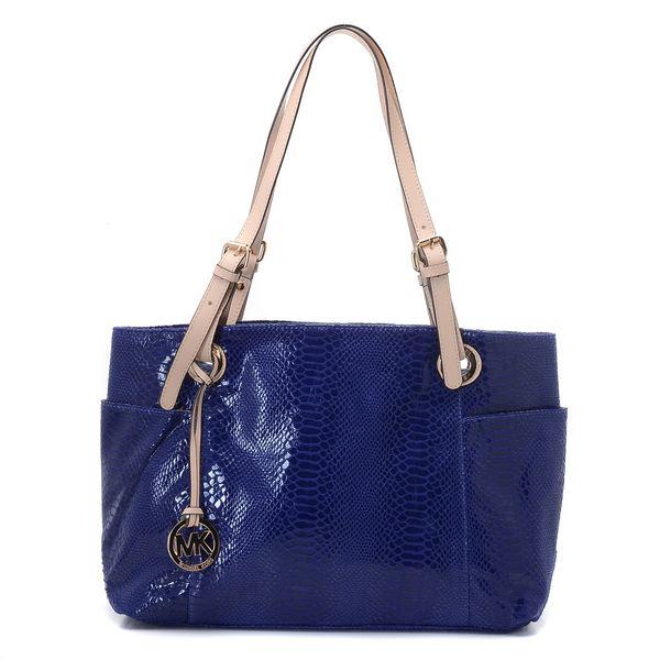 michael kors jet set zip-top stoff indigo python-pregede patent Salg For Billig am8pq